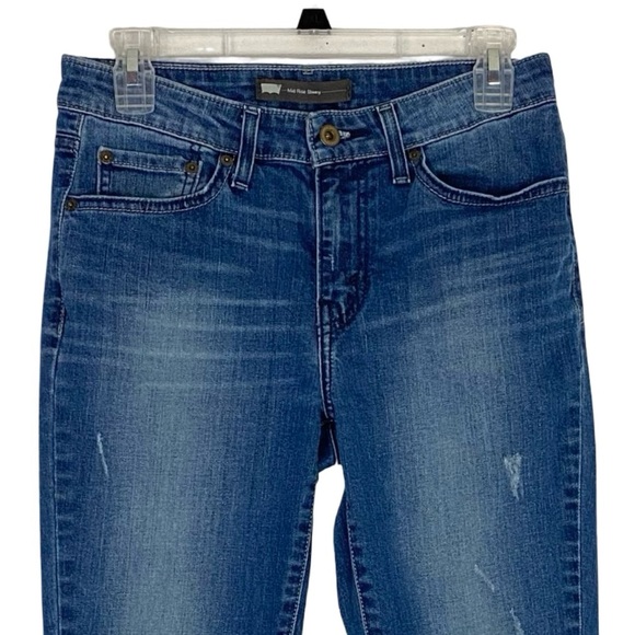 Levis Mid Rise Skinny Jeans Waist 27 Womens Size 4 Small Levi’s Denim Blue Faded - Picture 11 of 11